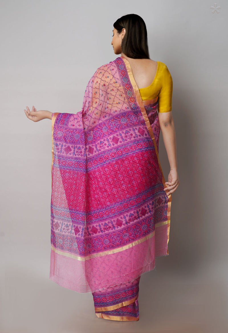 Pink Pure Patola Printed Kota Cotton Saree-UNM71496
