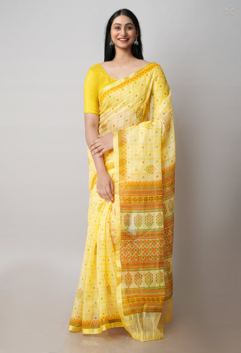 Orange Pure Patola Printed Kota Cotton Saree-UNM71497