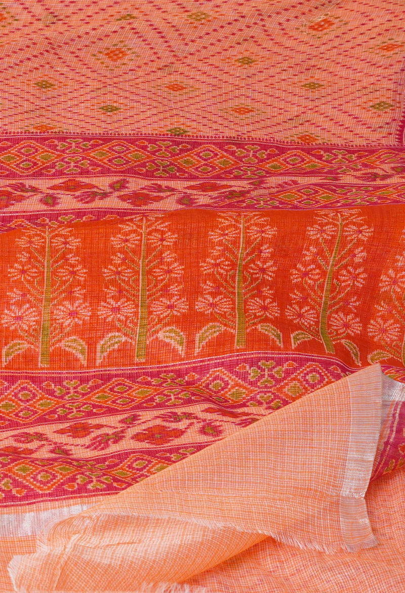 Orange Pure Patola Printed Kota Cotton Saree-UNM71498