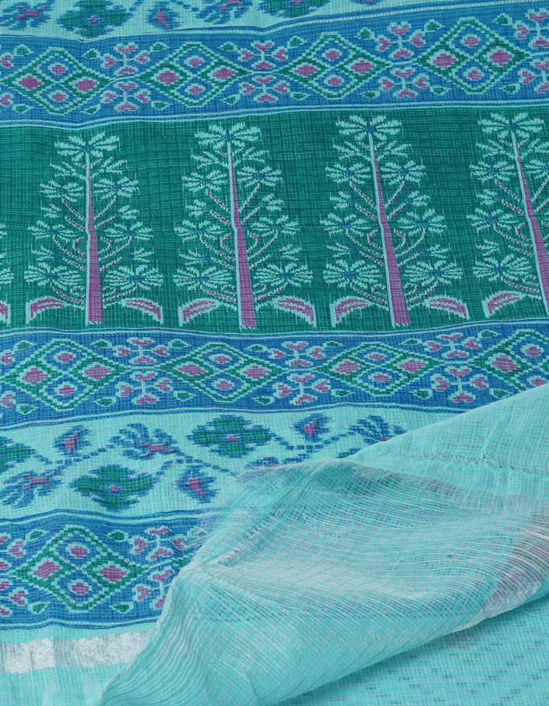 Sea Green Pure Patola Printed Kota Cotton Saree-UNM71499