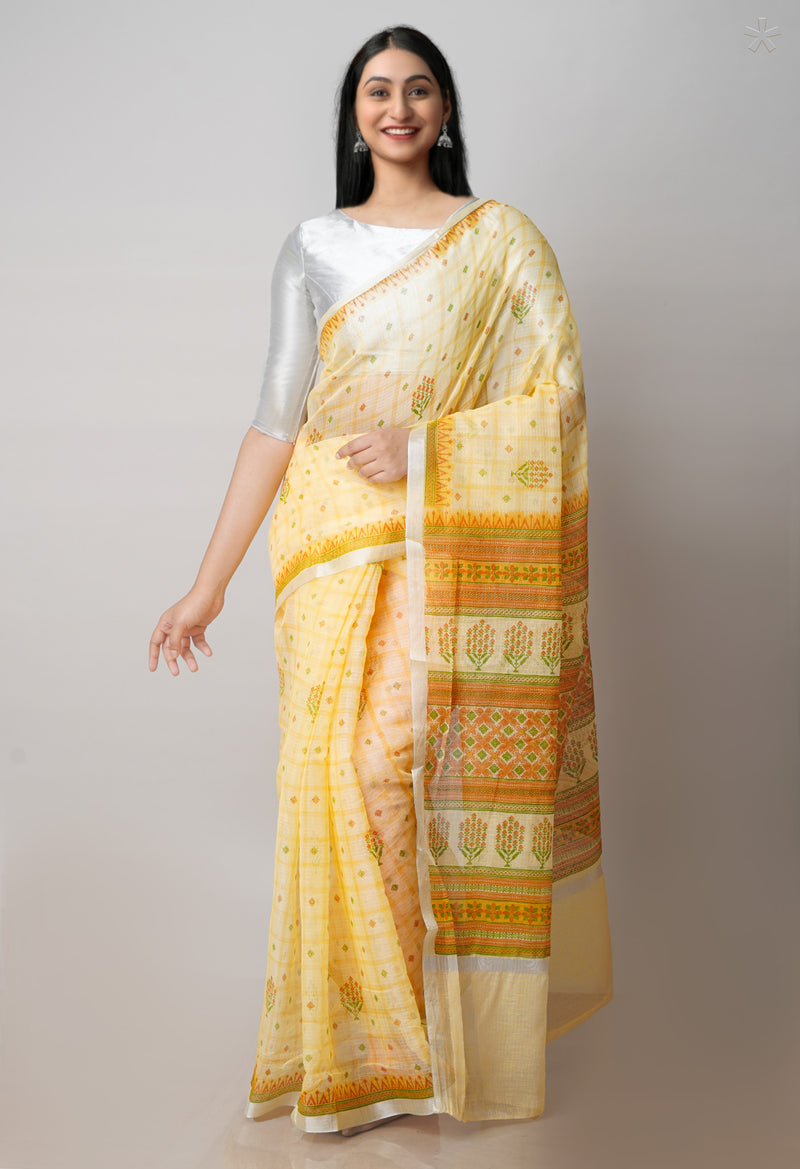 Yellow Pure Patola Printed Kota Cotton Saree-UNM71500