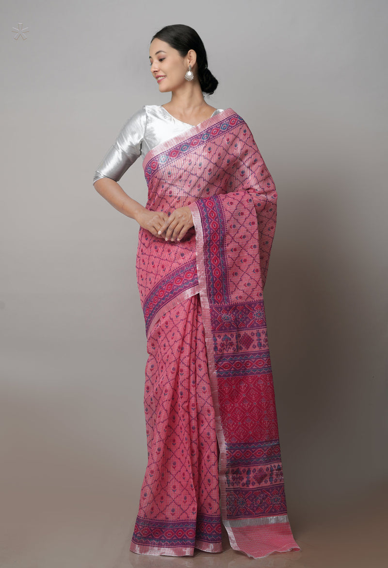 Pink Pure Patola Printed Kota Cotton Saree-UNM71503