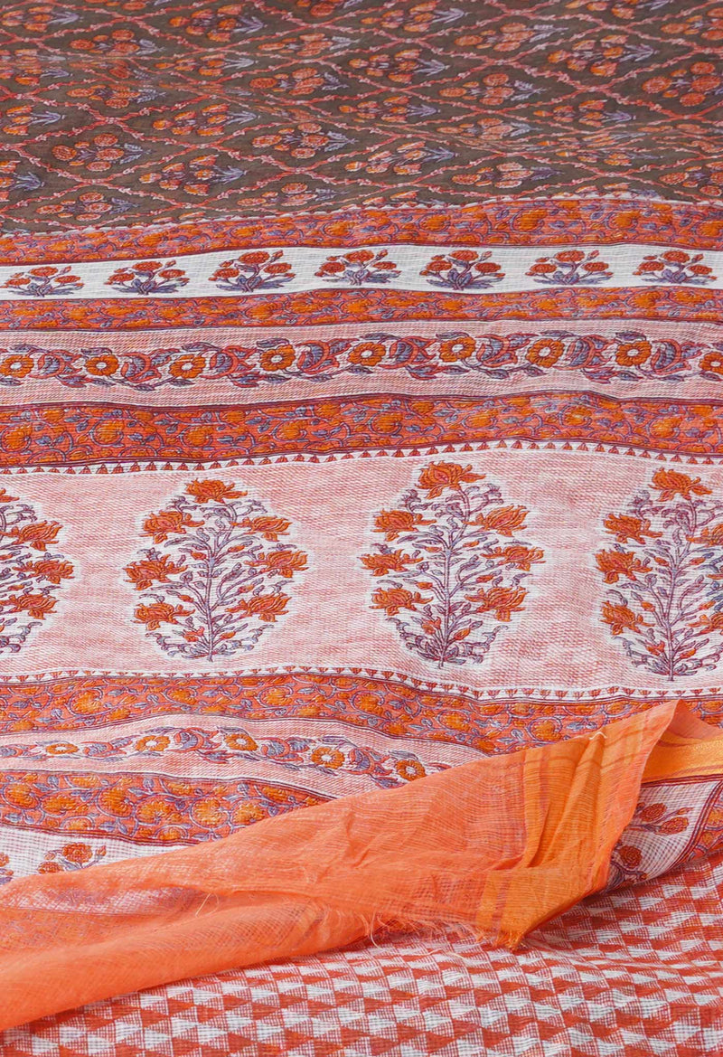 Dark Grey Pure Patola Printed Kota Cotton Saree-UNM71510
