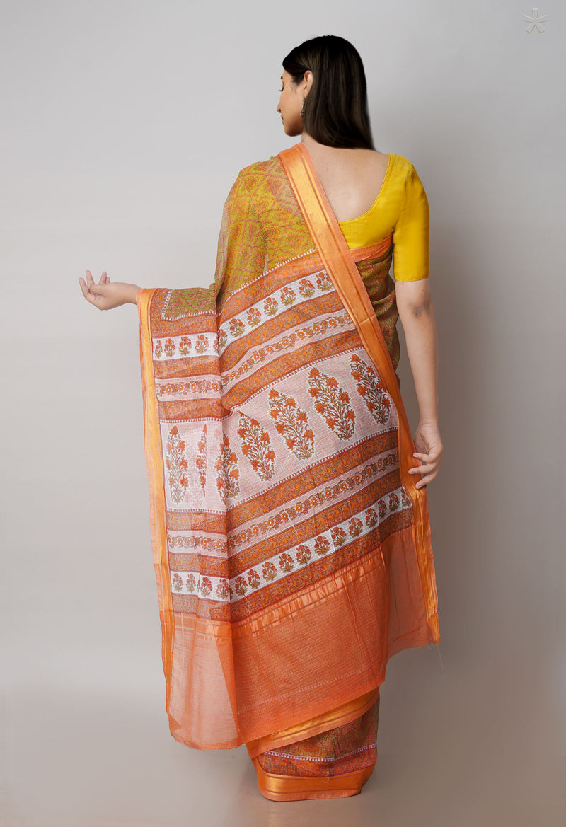 Green Pure Patola Printed Kota Cotton Saree-UNM71513