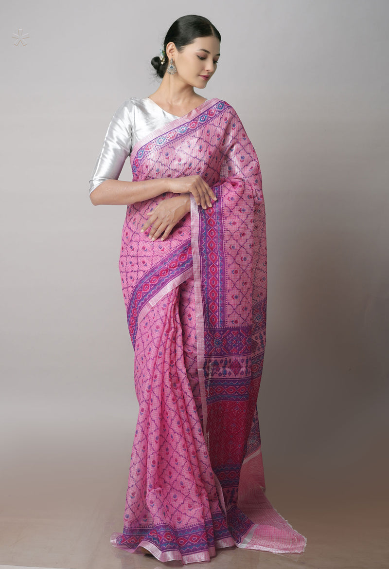 Pink Pure Patola Printed Kota Cotton Saree-UNM71520