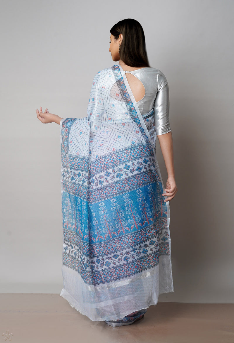 Light Blue Pure Patola Printed Kota Cotton Saree-UNM71521
