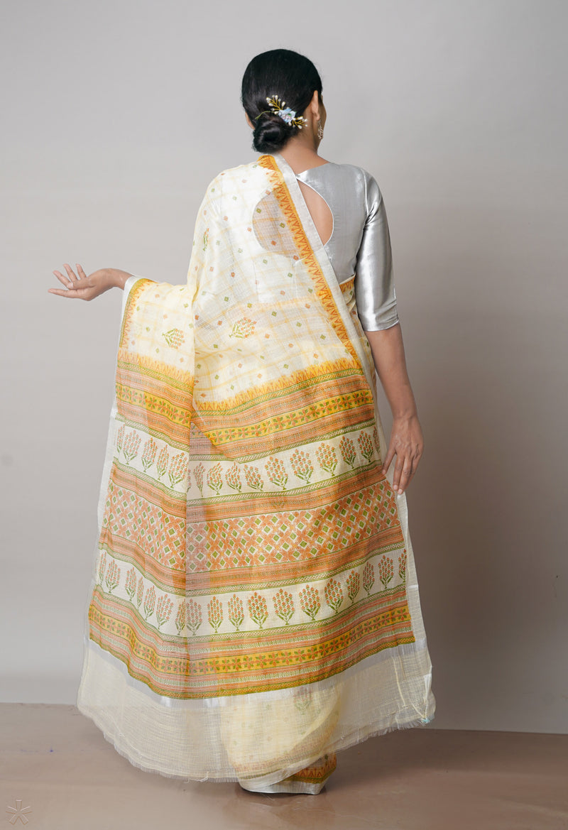 Yellow Pure Patola Printed Kota Cotton Saree-UNM71528