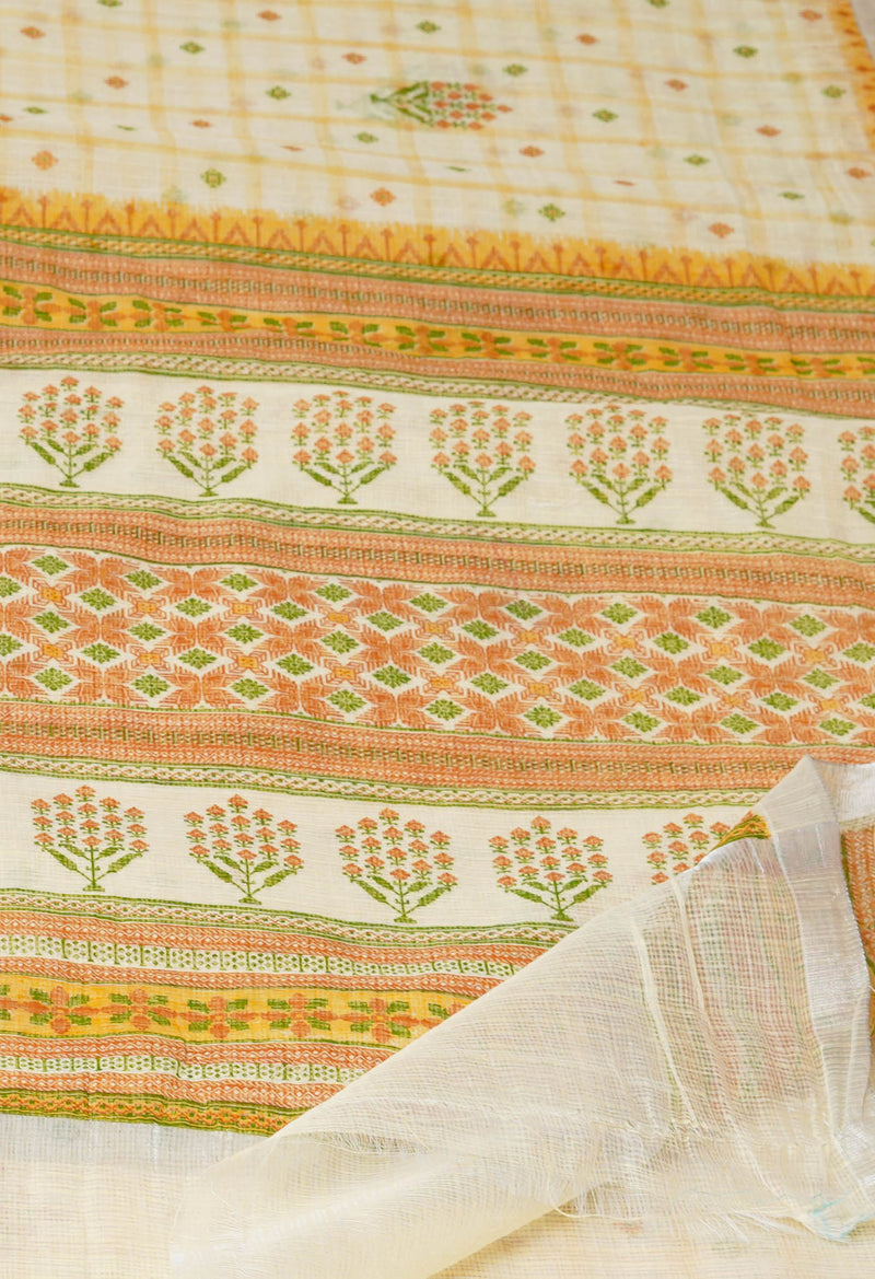 Yellow Pure Patola Printed Kota Cotton Saree-UNM71528
