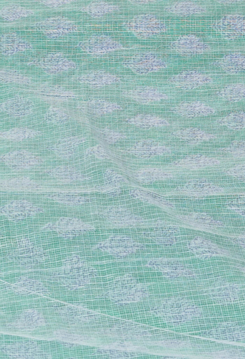 Green Pure Block Printed Kota Cotton Saree-UNM71542