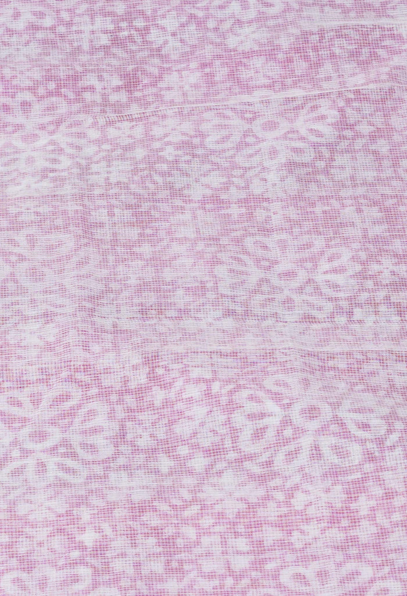 Pink Pure Block Printed Kota Cotton Saree-UNM71543