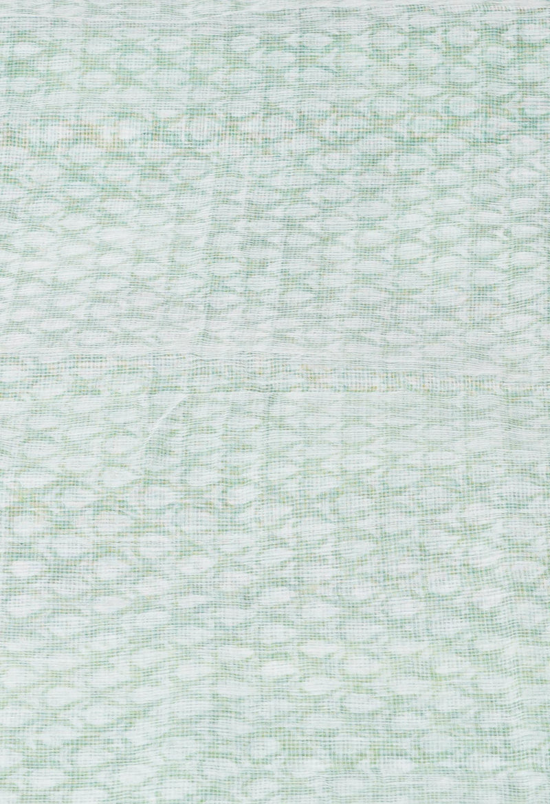 Green Pure Block Printed Kota Cotton Saree-UNM71557