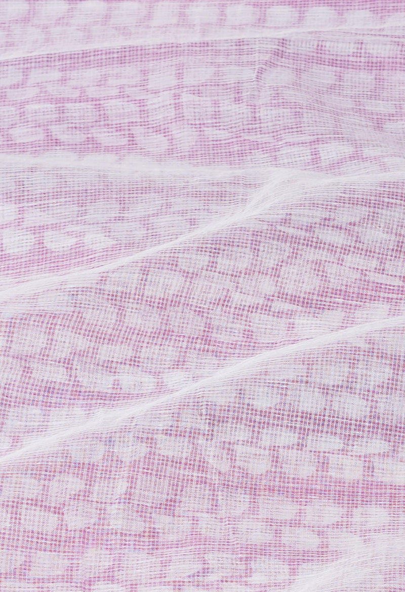 Pink Pure Block Printed Kota Cotton Saree-UNM71565
