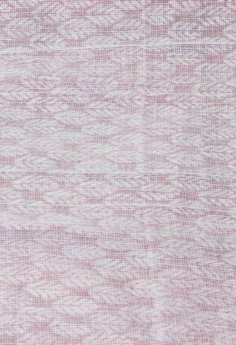 Burgundy Pure Block Printed Kota Cotton Saree-UNM71586