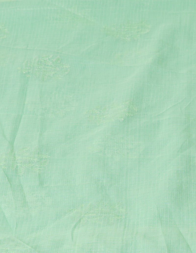 Green Pure Sequence Embroidery Kota Cotton Saree-UNM71595