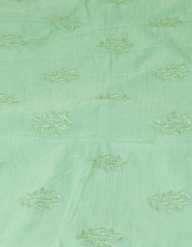 Green Pure Sequence Embroidery Kota Cotton Saree-UNM71595