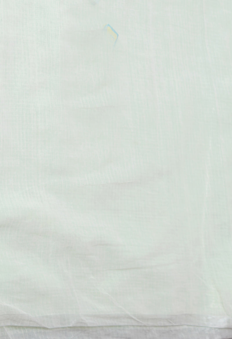 Off White Pure Sequence Embroidery Kota Cotton Saree-UNM71606