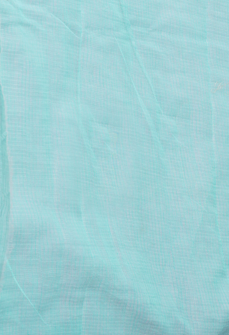 Turquoise Blue Pure Sequence Embroidery Kota Cotton Saree-UNM71609