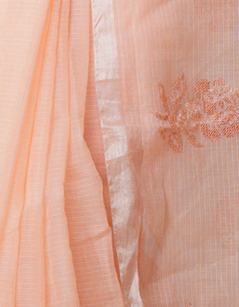 Orange Pure Sequence Embroidery Kota Cotton Saree-UNM71610