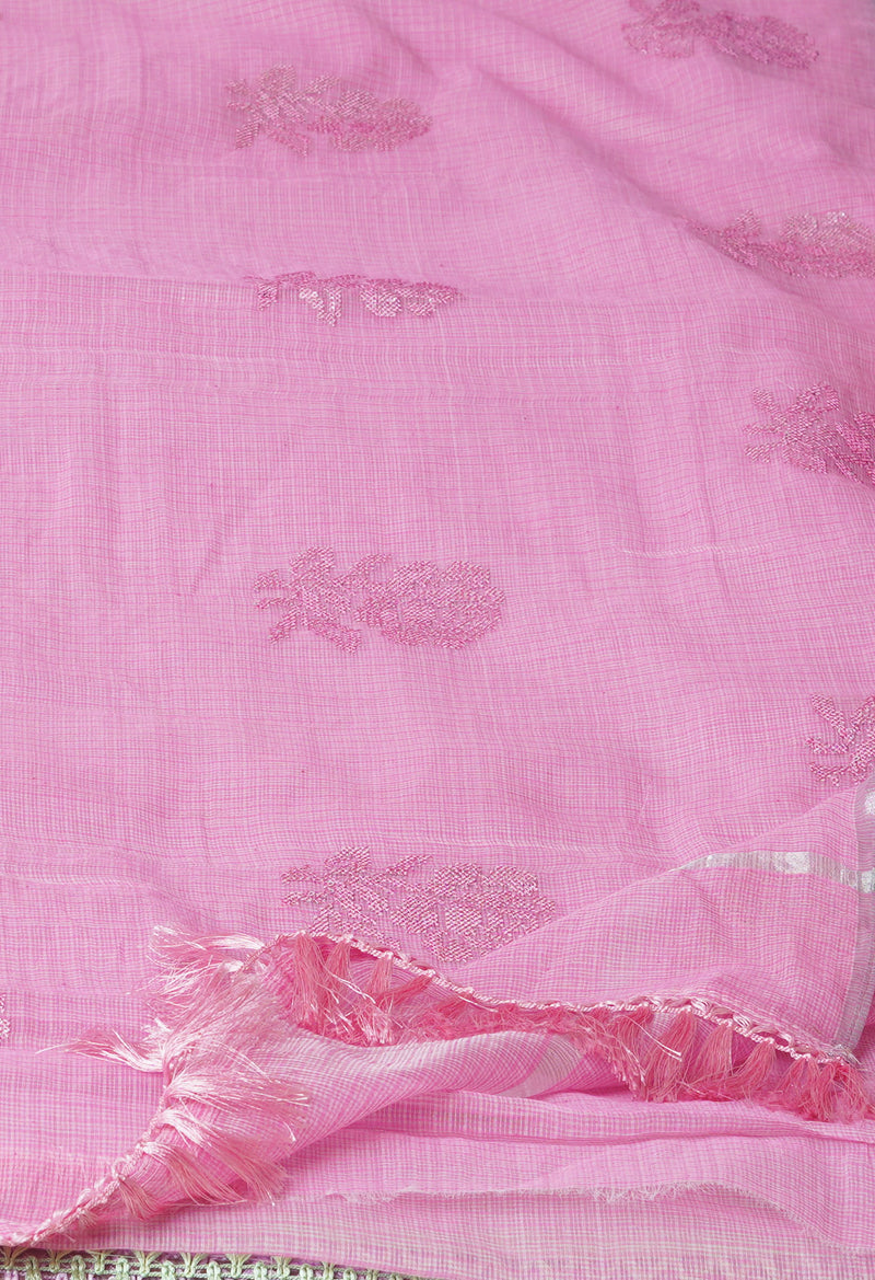 Pink Pure Sequence Embroidery Kota Cotton Saree-UNM71616