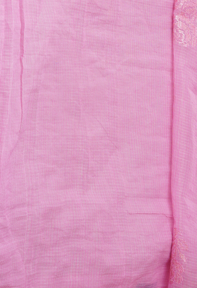 Pink Pure Sequence Embroidery Kota Cotton Saree-UNM71616