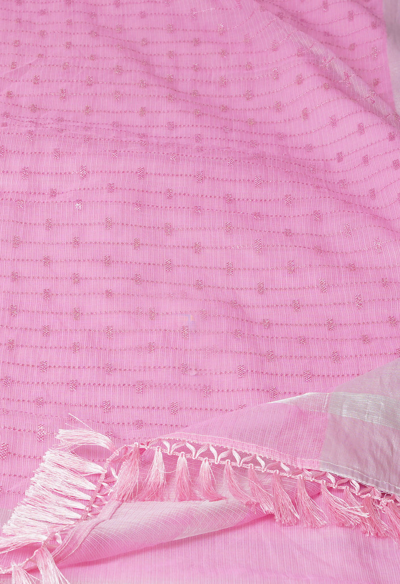 Pink Pure Sequence Embroidery Kota Cotton Saree-UNM71617