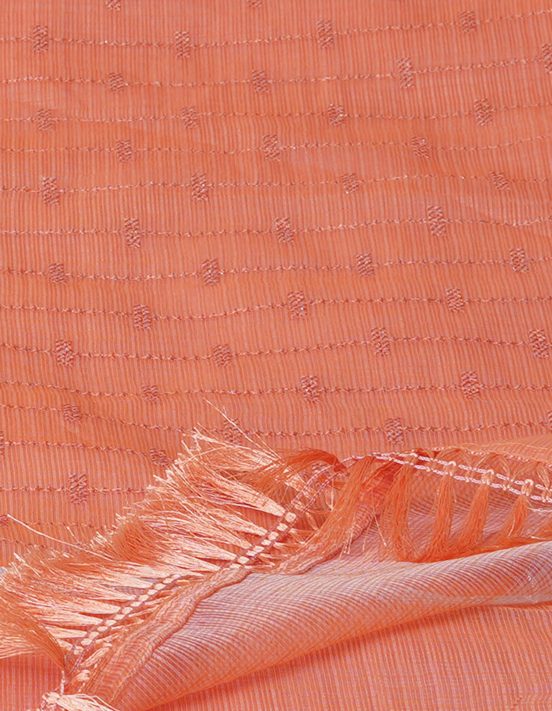 Orange Pure Sequence Embroidery Kota Cotton Saree-UNM71618