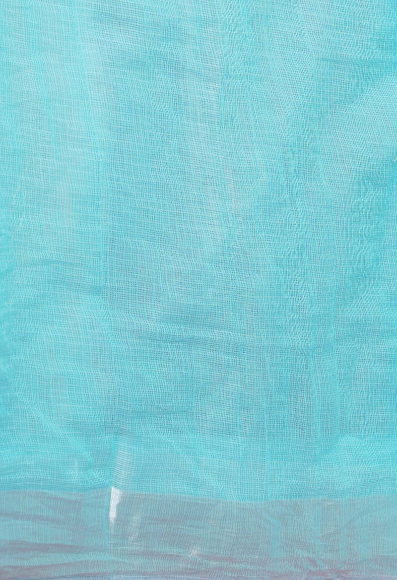 Blue Pure Sequence Embroidery Kota Cotton Saree-UNM71626