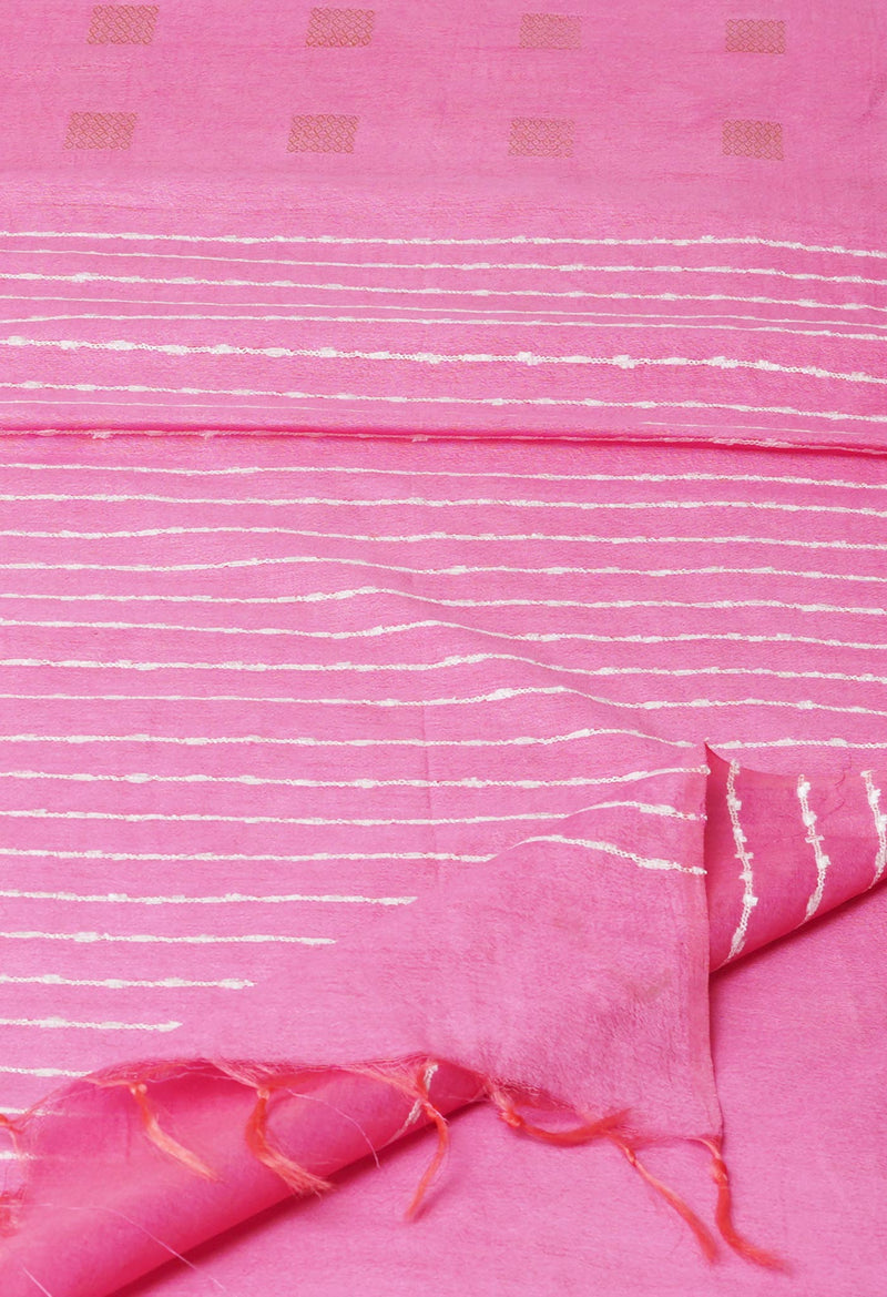Pink  Chanderi Sico Saree-UNM71636