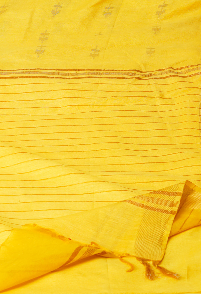 Yellow  Chanderi Sico Saree-UNM71650