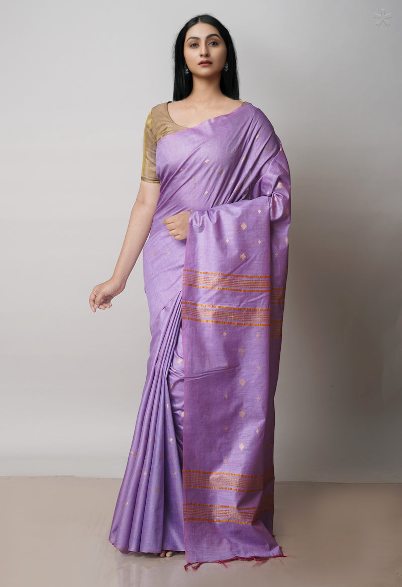 Purple  Chanderi Sico Saree-UNM71656