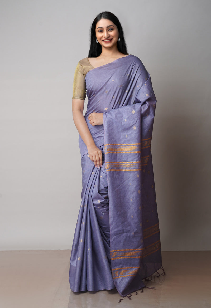 Grey  Chanderi Sico Saree-UNM71659