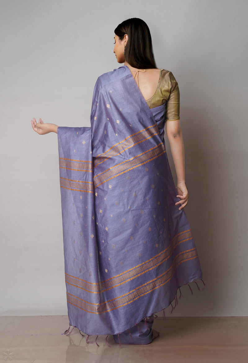 Grey  Chanderi Sico Saree-UNM71659