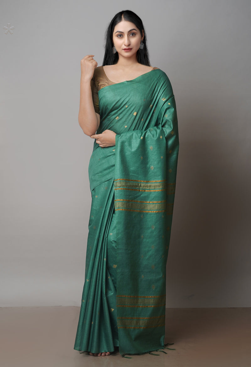 Green  Chanderi Sico Saree-UNM71660