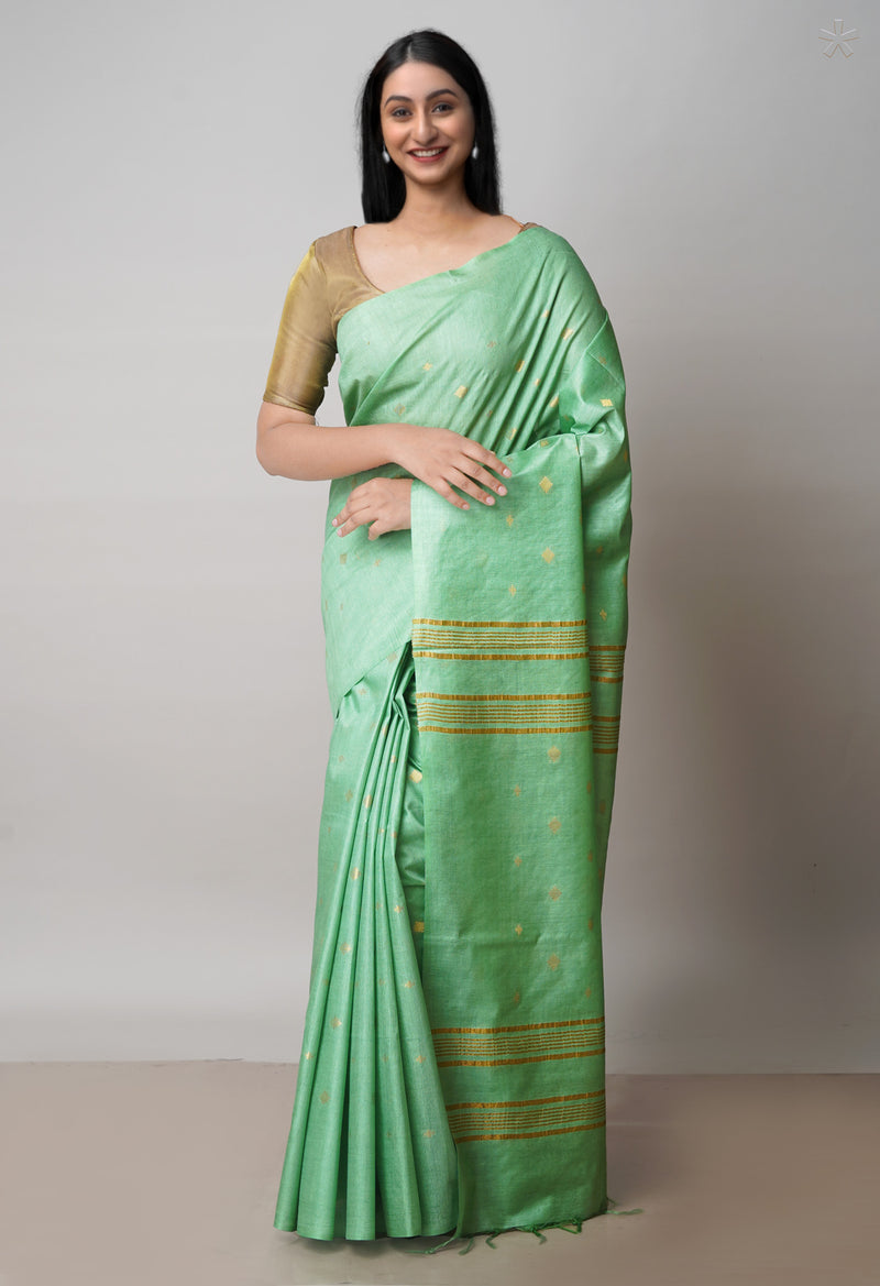 Green  Chanderi Sico Saree-UNM71661