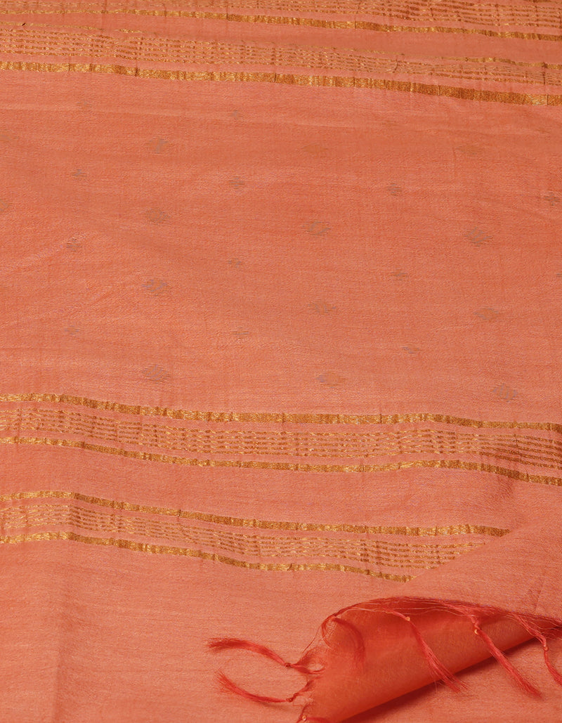 Orange  Chanderi Sico Saree-UNM71662