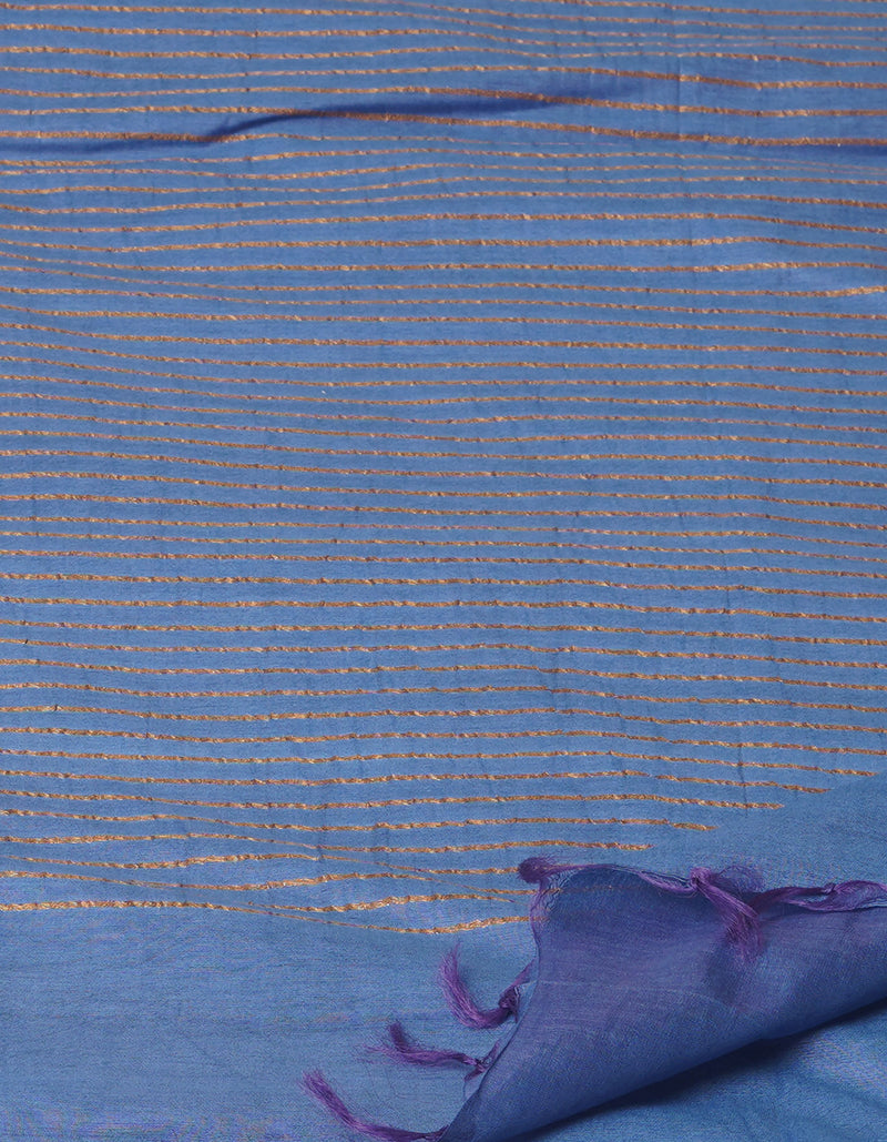 Blue  Chanderi Sico Saree-UNM71663