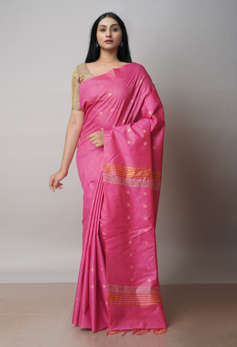 Dark Pink  Chanderi Sico Saree-UNM71666