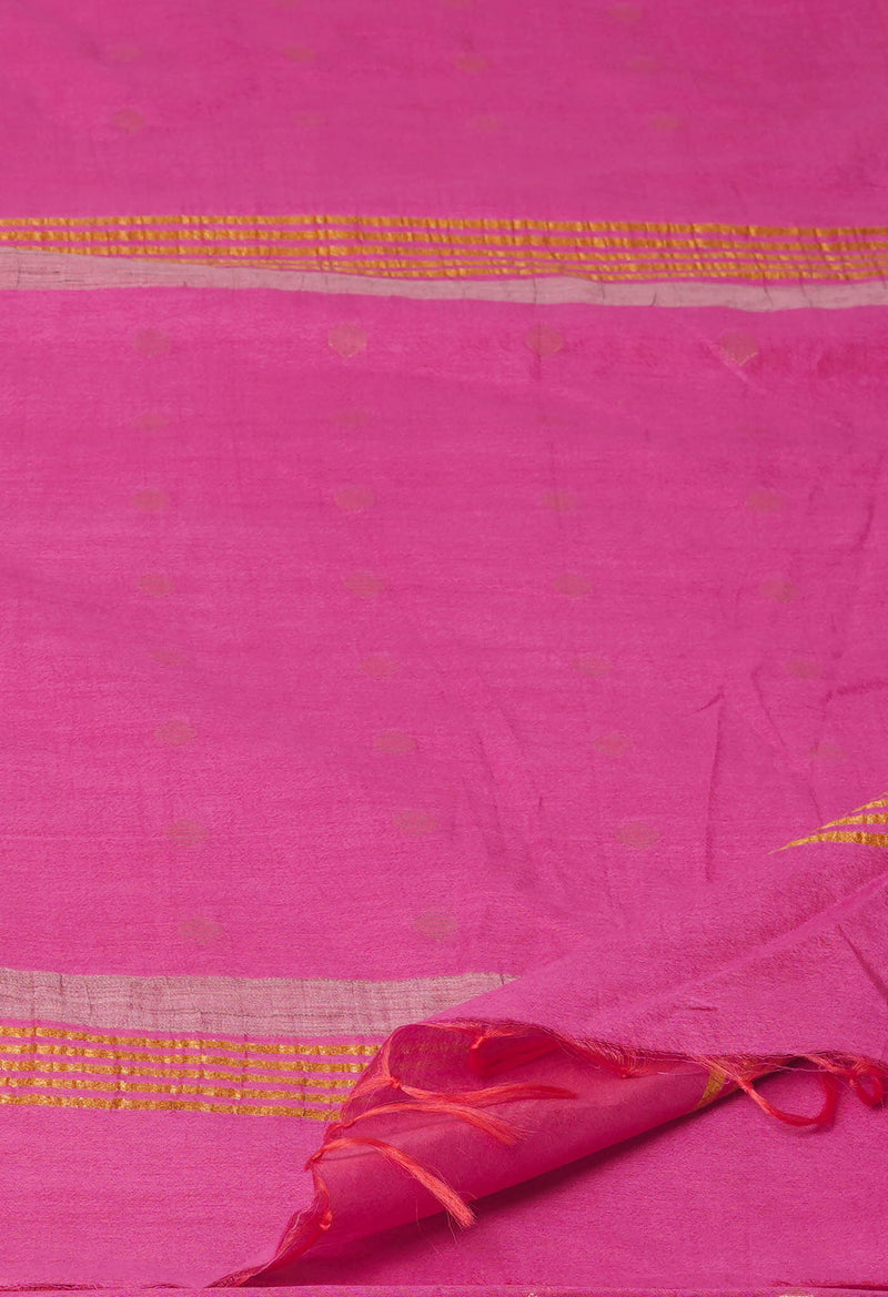 Dark Pink  Chanderi Sico Saree-UNM71666
