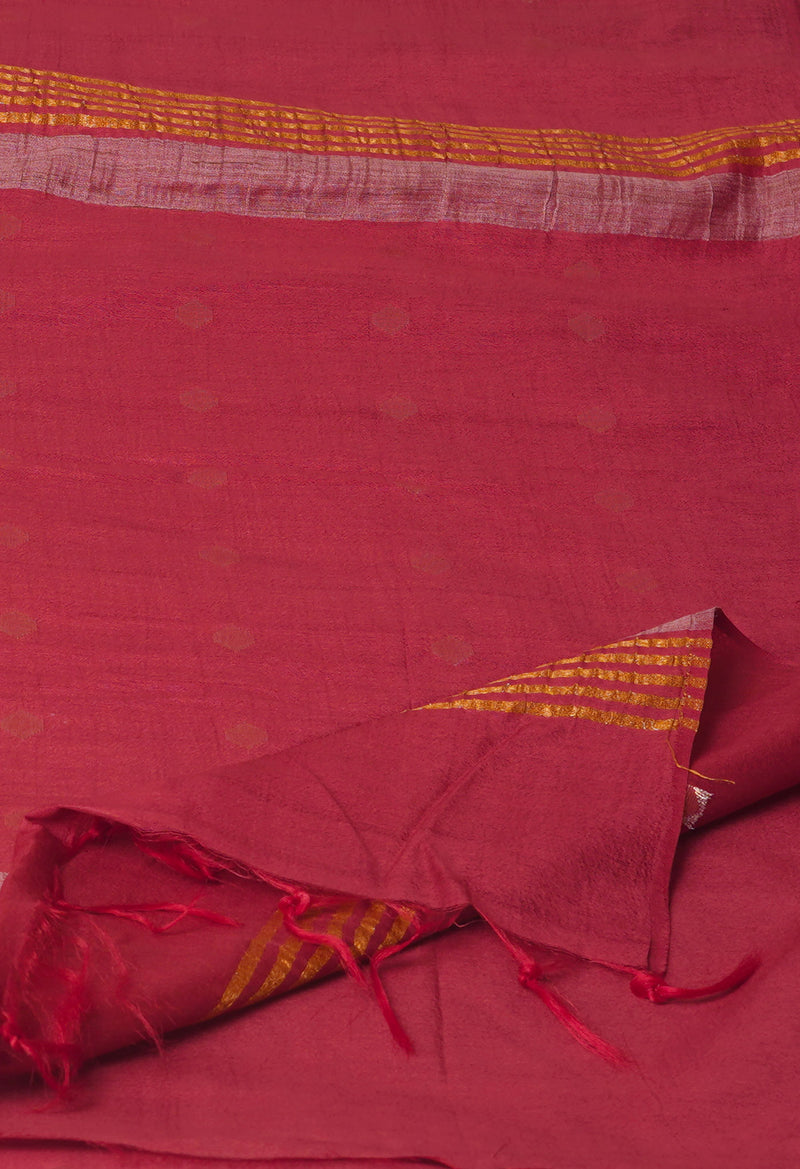 Red  Chanderi Sico Saree-UNM71668
