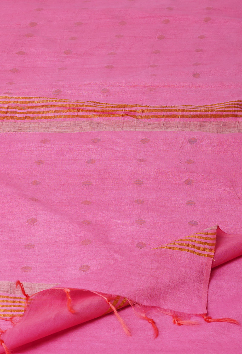 Pink  Chanderi Sico Saree-UNM71672