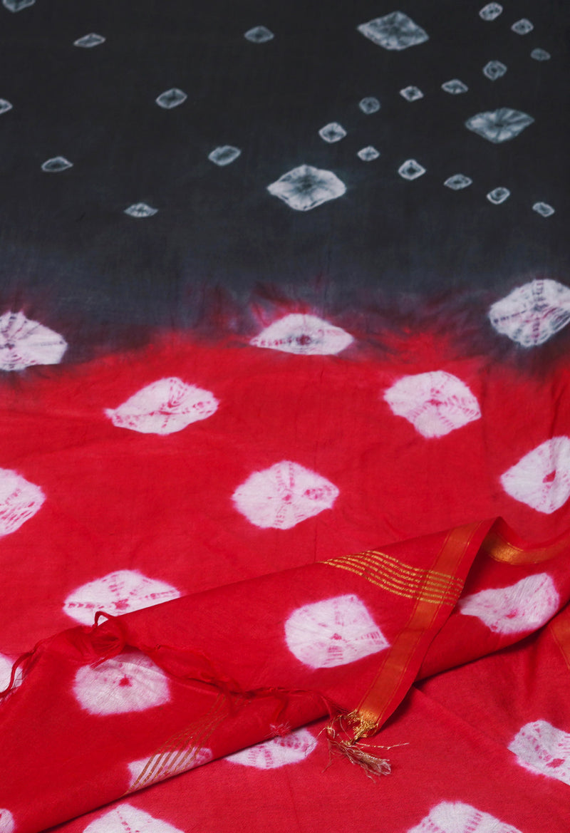 Black  Batik Printed Chanderi Sico Saree-UNM71677
