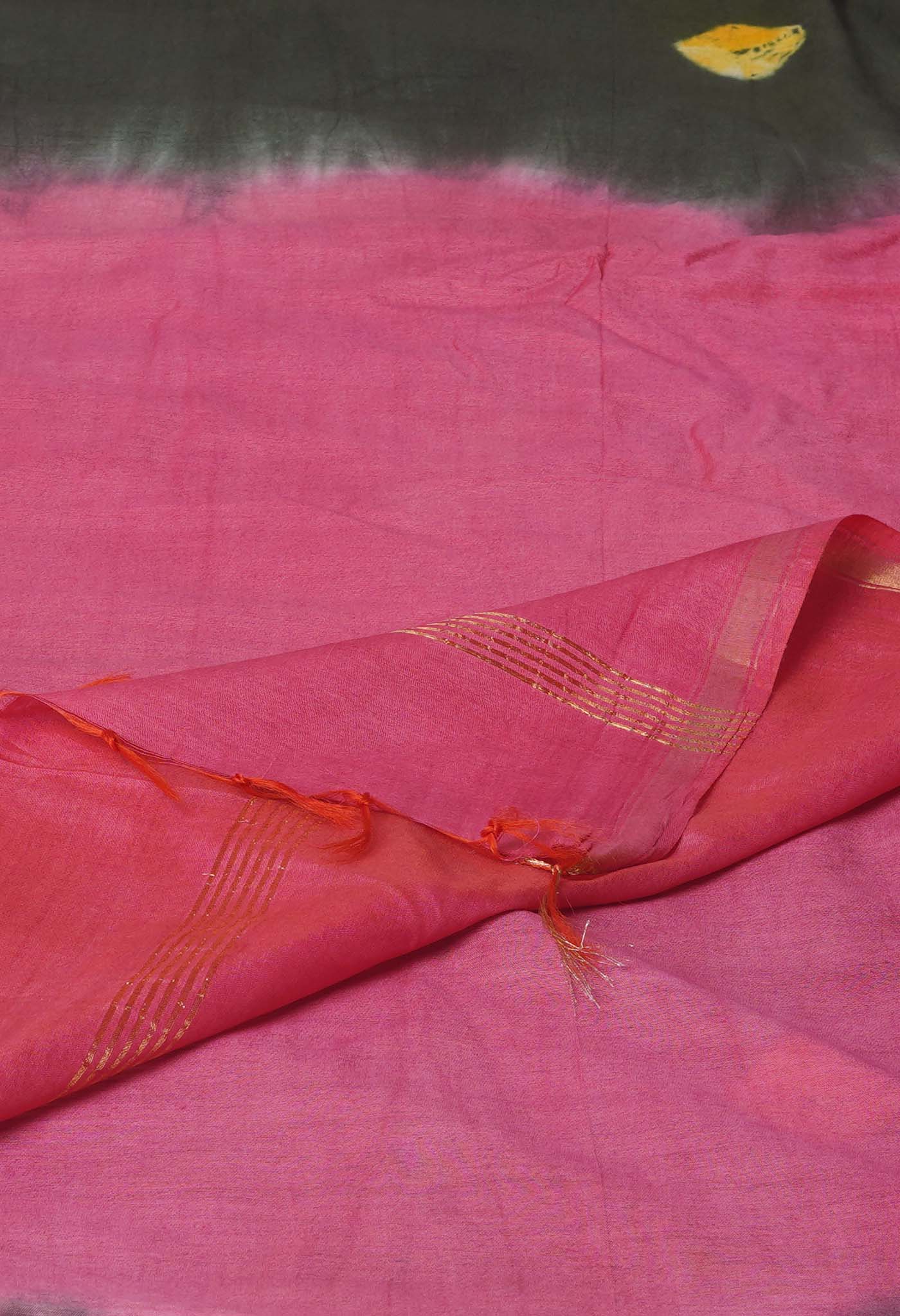 Dark Green  Batik Printed Chanderi Sico Saree-UNM71678
