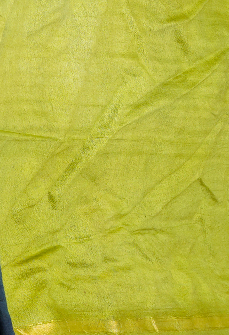 Blue  Batik Printed Chanderi Sico Saree-UNM71699