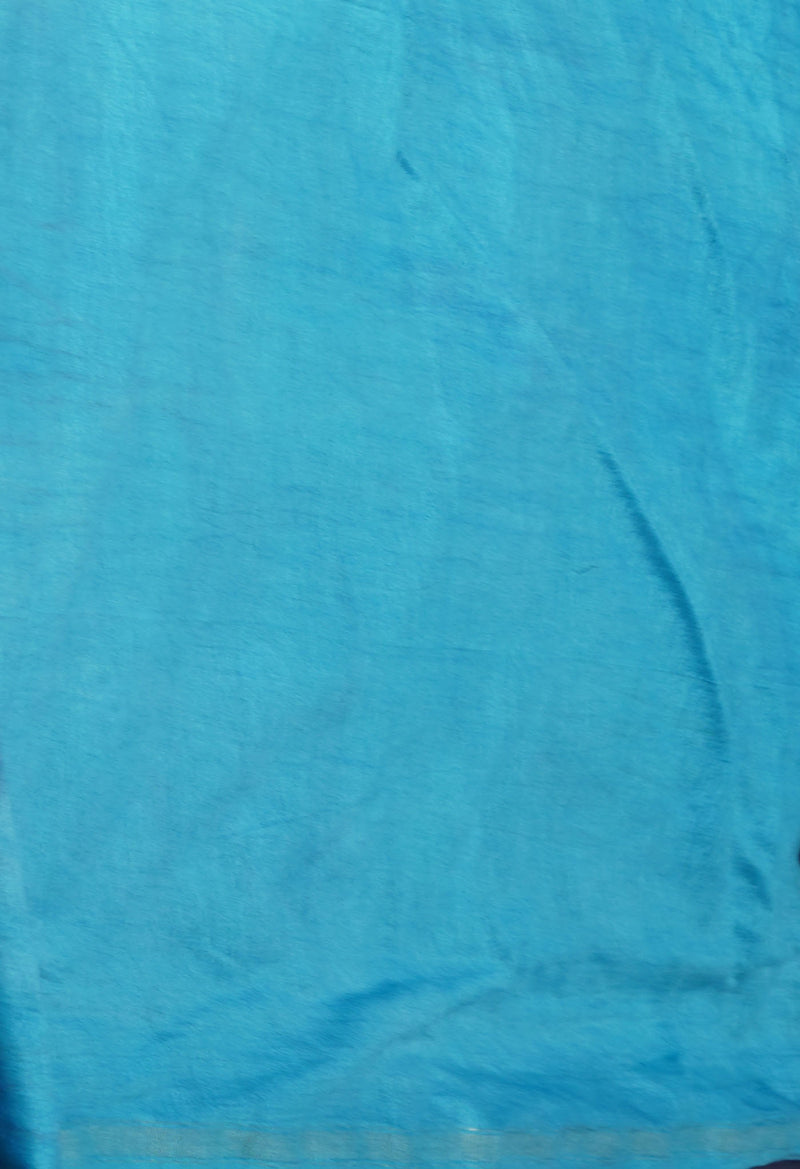 Navy Blue  Batik Printed Chanderi Sico Saree-UNM71706