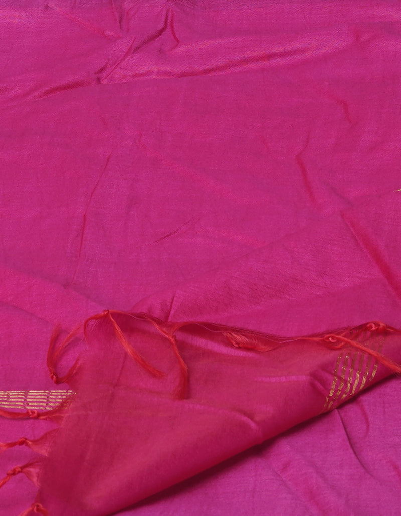 Grey  Batik Printed Chanderi Sico Saree-UNM71711