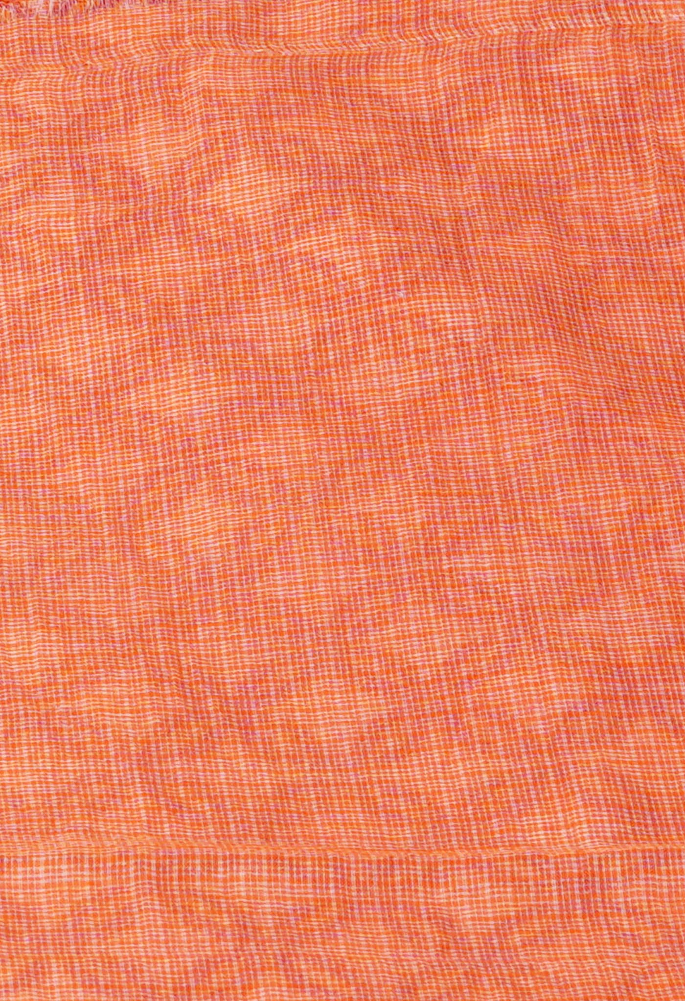 Orange Pure  Block Printed Kota Cotton Saree-UNM71747