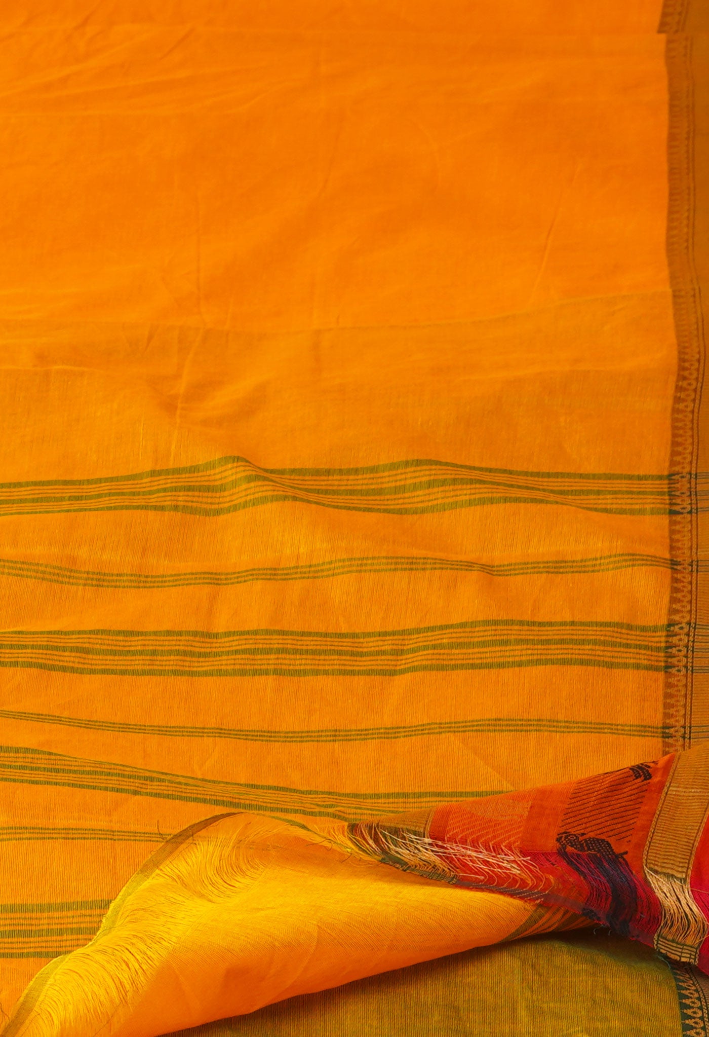 Yellow Pure Handloom Pavani Chettinad Cotton Saree