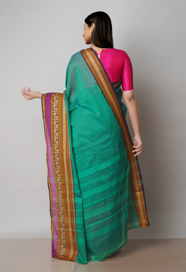 Green Pure  Pavani Handcrafted Kanchi Cotton Saree-UNM71844