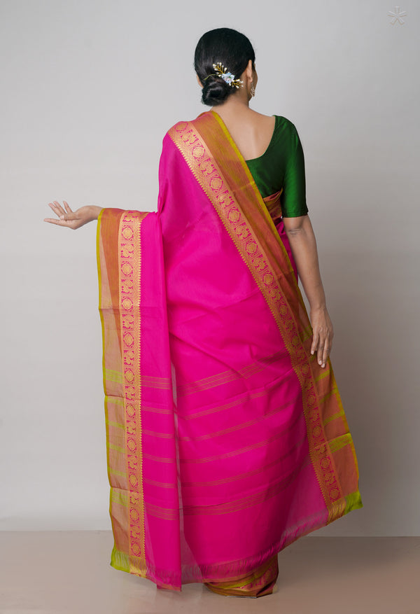 Pink Pure  Pavani Handcrafted Kanchi Cotton Saree-UNM71858